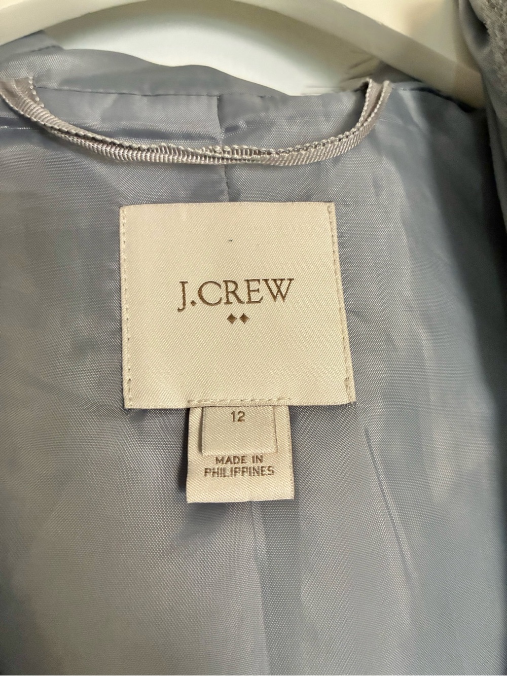 J. CREW Wool Stadium Coat Size 12 Grey Hooded - Picture 3 of 11